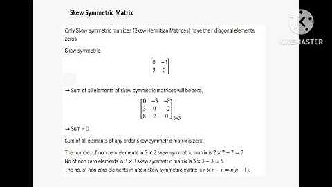 Skew Symmetric Matrices - Linear Algebra,| Easy Notes & Examples