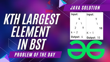 Kth largest element in BST | JAVA  | GFG POTD | Java Solution | Apna Coding