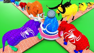 Prehistoric Mammals Mammoth Woolly Mammoth Elephant Cow Cartoon Fountain Crossing Paint Animals Game