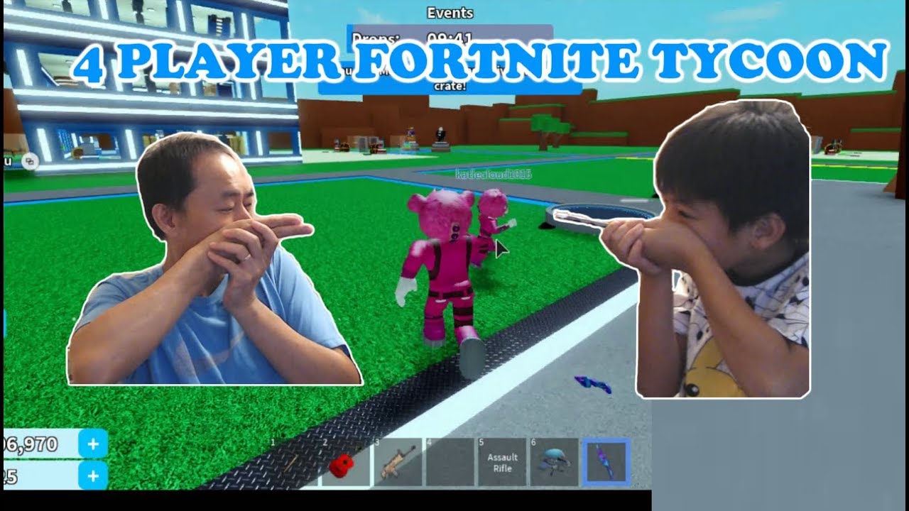 Roblox 4 Player Fortnite Tycoon We Fight With Their Team For Fun