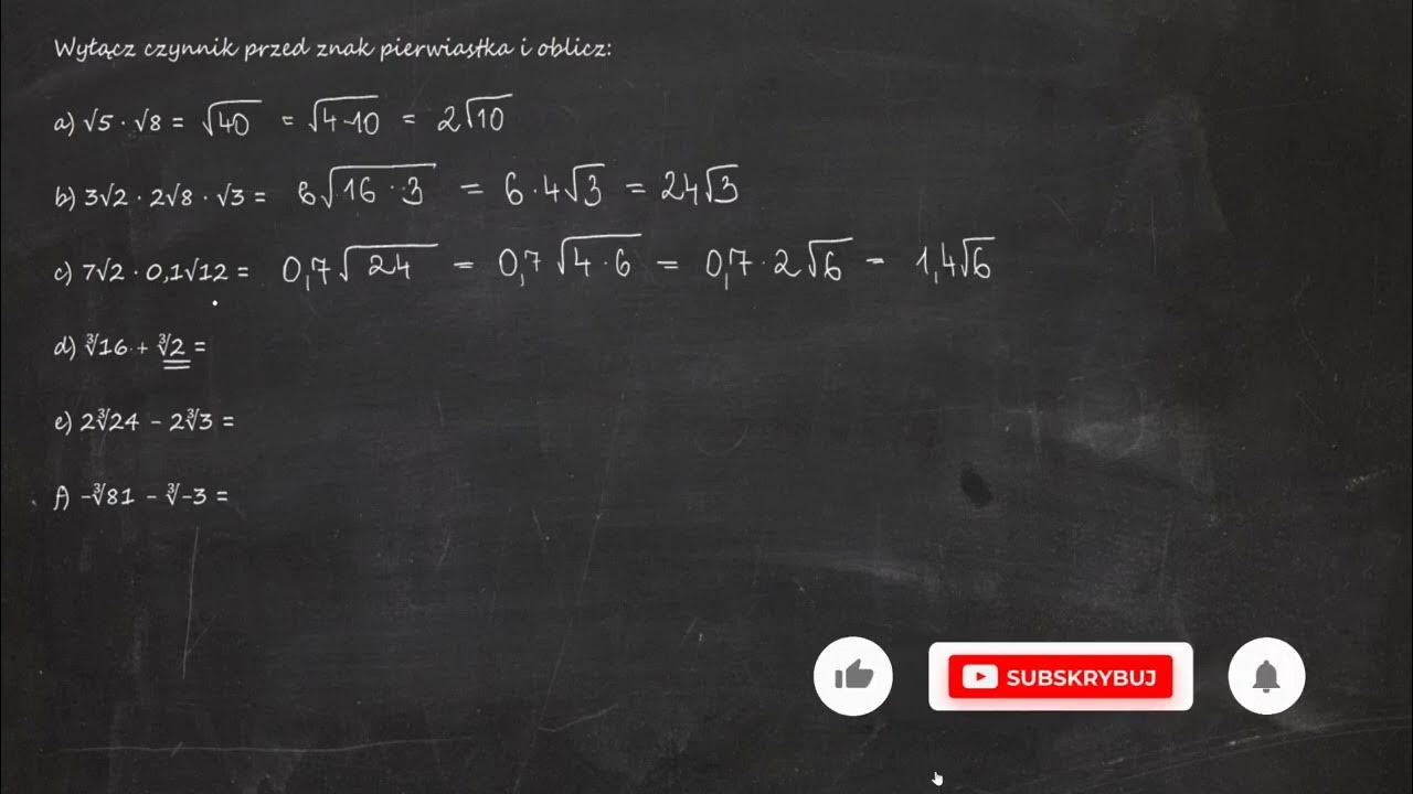 Wyłącz Czynnik Przed Znak Pierwiastka I Oblicz www.youtube.com