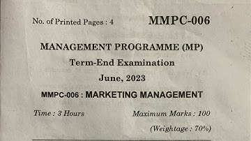 IGNOU MBA MMPC006 Question Paper June 2023