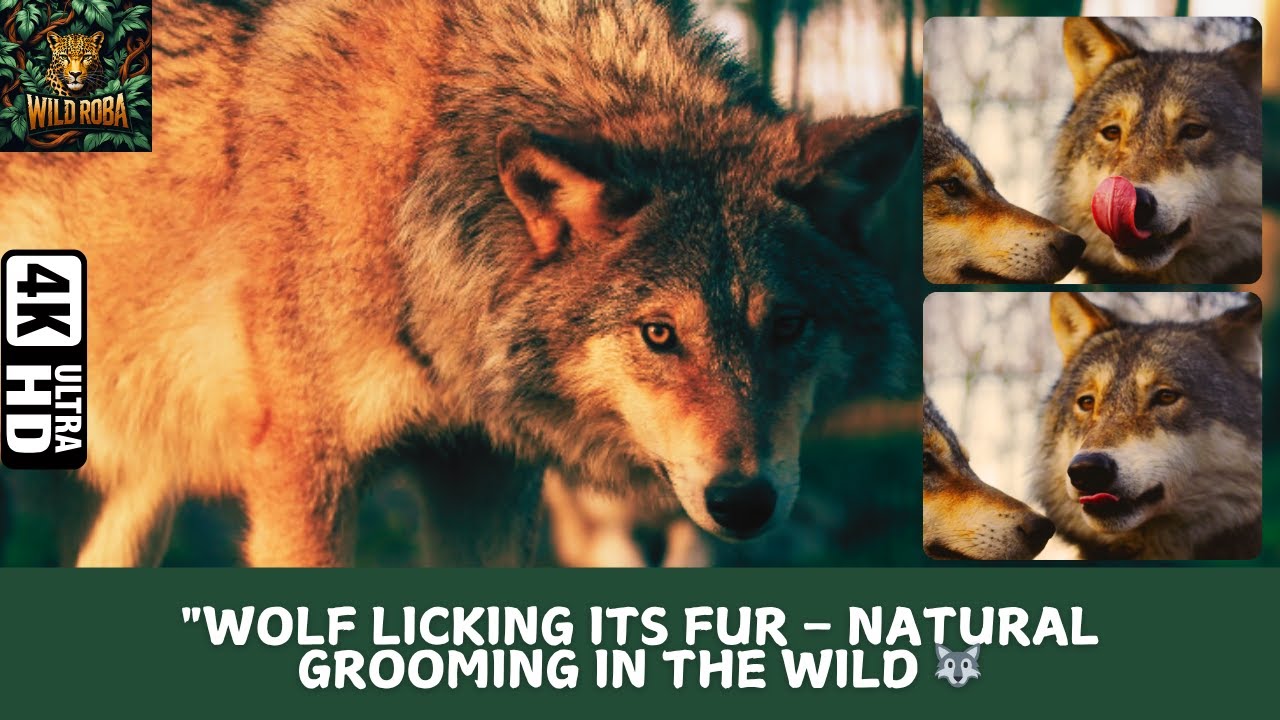 9Wolf Licking Scene in the Wild 🐺 | Rare Close-Up Wildlife Moment in 4K