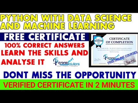 Python With Data Science And Machine Learning Certificate | Free ...