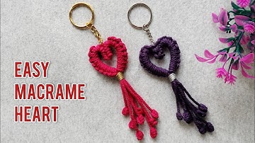 Easy Macrame Heart | DIY Macrame Heart Keychain | Valentine