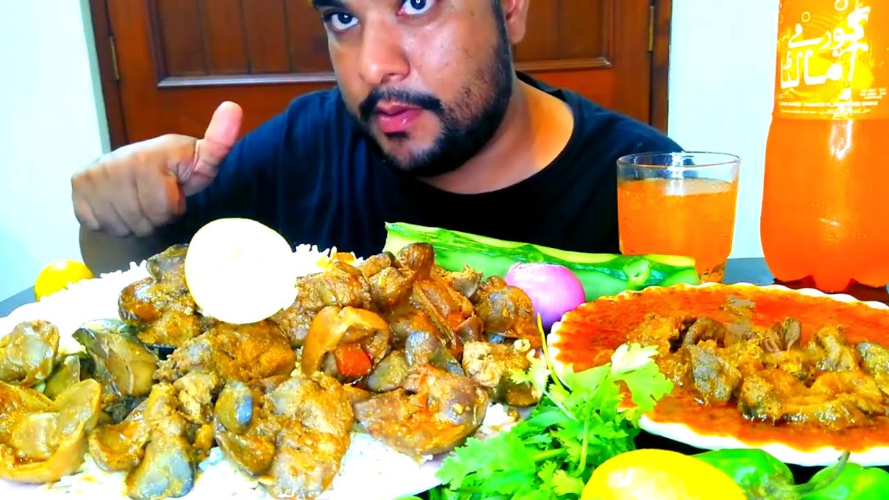 ASMR Eating chicken BOTI curry rice big bit - YouTube