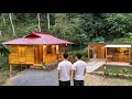 The two brothers built their dream two-story log cabin deep in the forest / The whole process