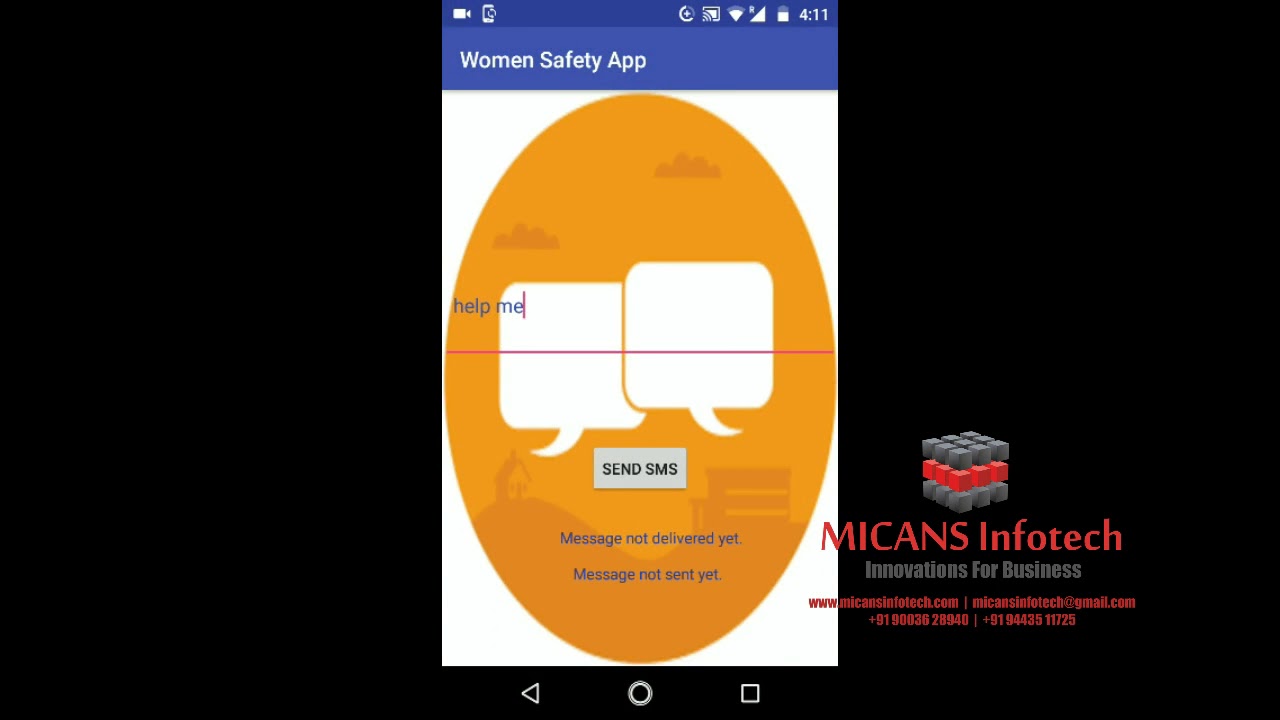 Women safety android app with emergency SOS sms when you shake mobile ...