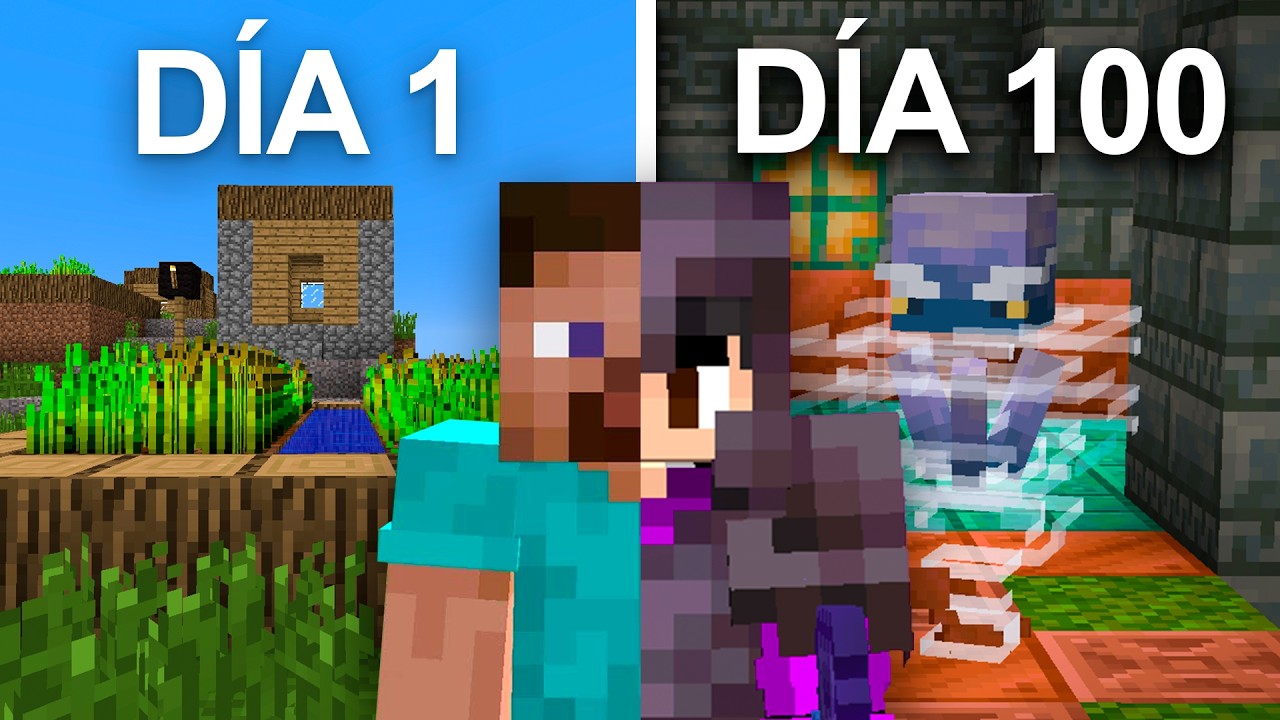 Sobreviví 100 Días en TODAS LAS VERSIONES de Minecraft