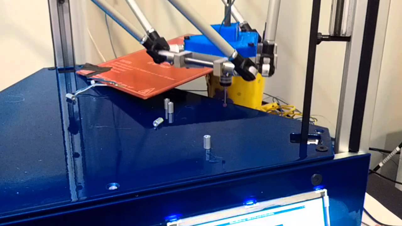 More on delta auto calibration with machine kit - YouTube