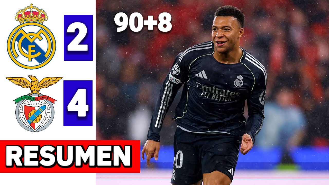 Benfica vs Real Madrid 4-2 Resumen y Goles | Champions League 2025/26