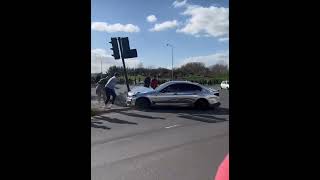 M5 Show off CRASH / Stupid owner #m5 #bmw #bmwm #automobile #crash