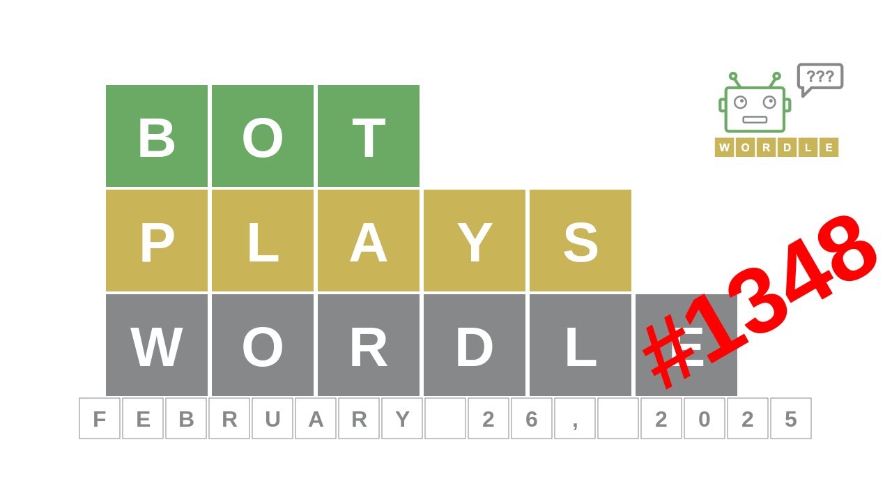 Feb 26, 2025 - Bot plays Wordle 
