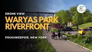 Drone View: Waryas Park Riverfront, Poughkeepsie. New York