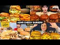 Asmr cheesy giant burgers mukbang eating compilation  juicy bites