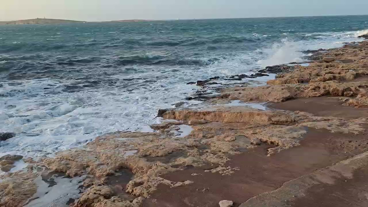 Wind and rough sea in Malta