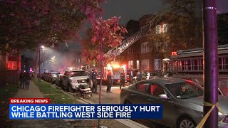 Chicago firefighter seriously injured in fall at burning building on Northwest Side, officials say
