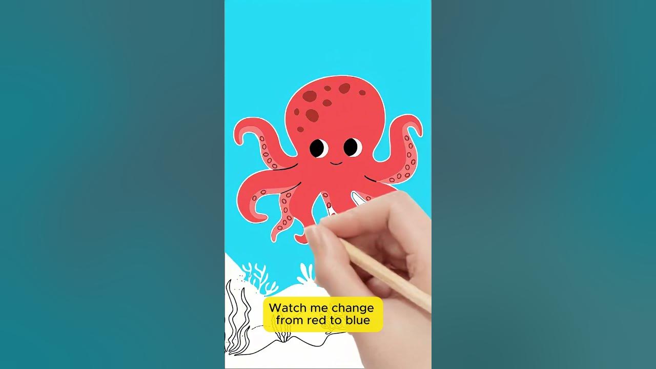 Octopus Song #nurseryrhymes #kidssongs #drawing #shorts #animals #viral #foryou #cuteanimals