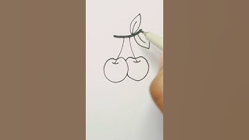 Simple cherry fruit drawing #artstyle #shorts #youtubeshorts #fruitart