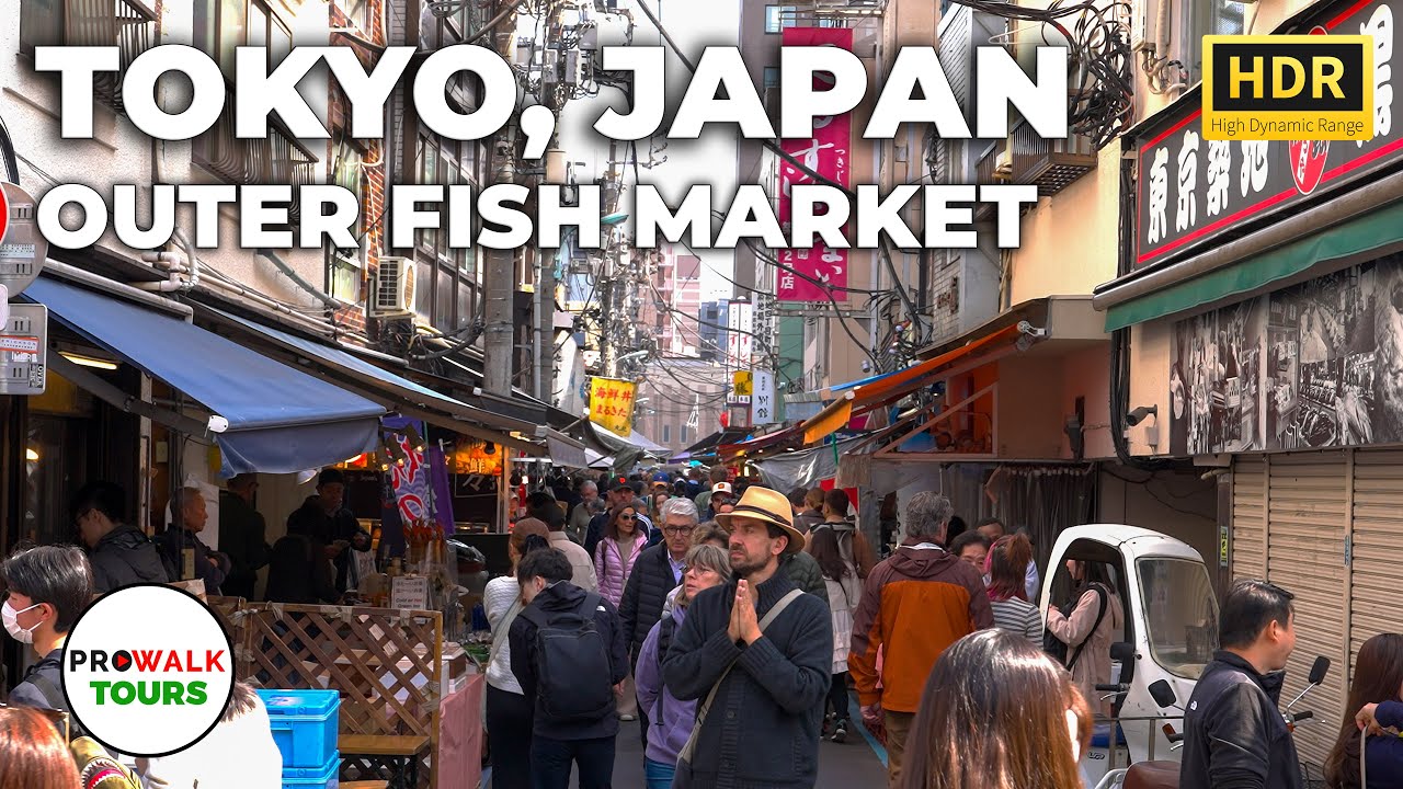 Experience Tsukiji Outer Fisher Market in Tokyo: A 4K 60fps HDR Walking Tour with Captions – Video