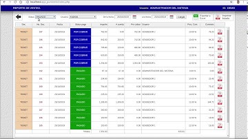 Filtro en Reporte de ventas.