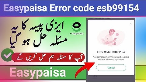 You cannot Perform this transaction at this moment easypaisa | You cannot perform this transaction
