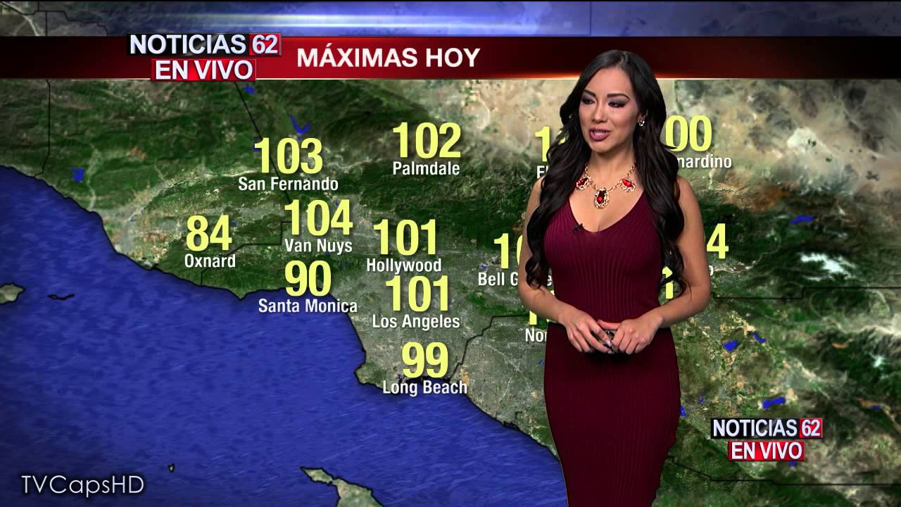 Gisselle Bravo, meteorologist for Noticias 62, Los Angeles. 