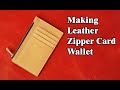 47 [Leather craft] Making Zipper Card Wallet / [가죽공예] 지퍼 카드지갑 만들기 / Free Pattern