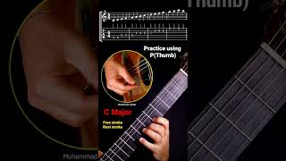 C Major, Practice With P(Thumb) | Quick Guitar Lessons #classicalguitar