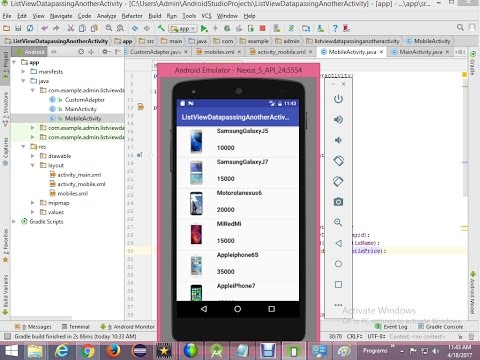 Listview-Data passing to