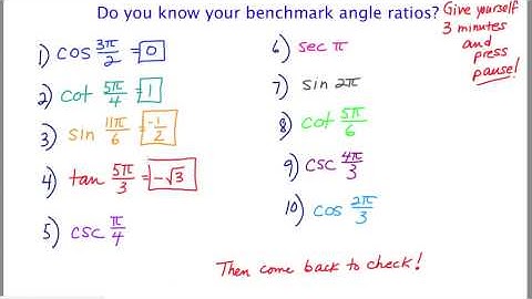 Mathcamp321 - Trig: Benchmark Angles Self-Quiz 1