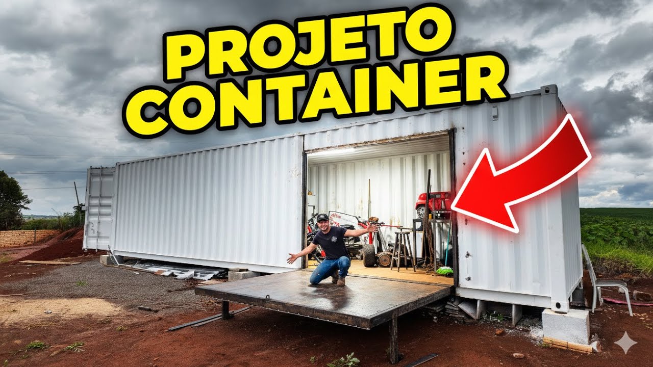 Fiz uma Porta \ Deck para nossa OFICINA CONTAINER | Ep.3