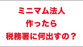 ミニマム法人を作ったら、まず、税務署に対してすること