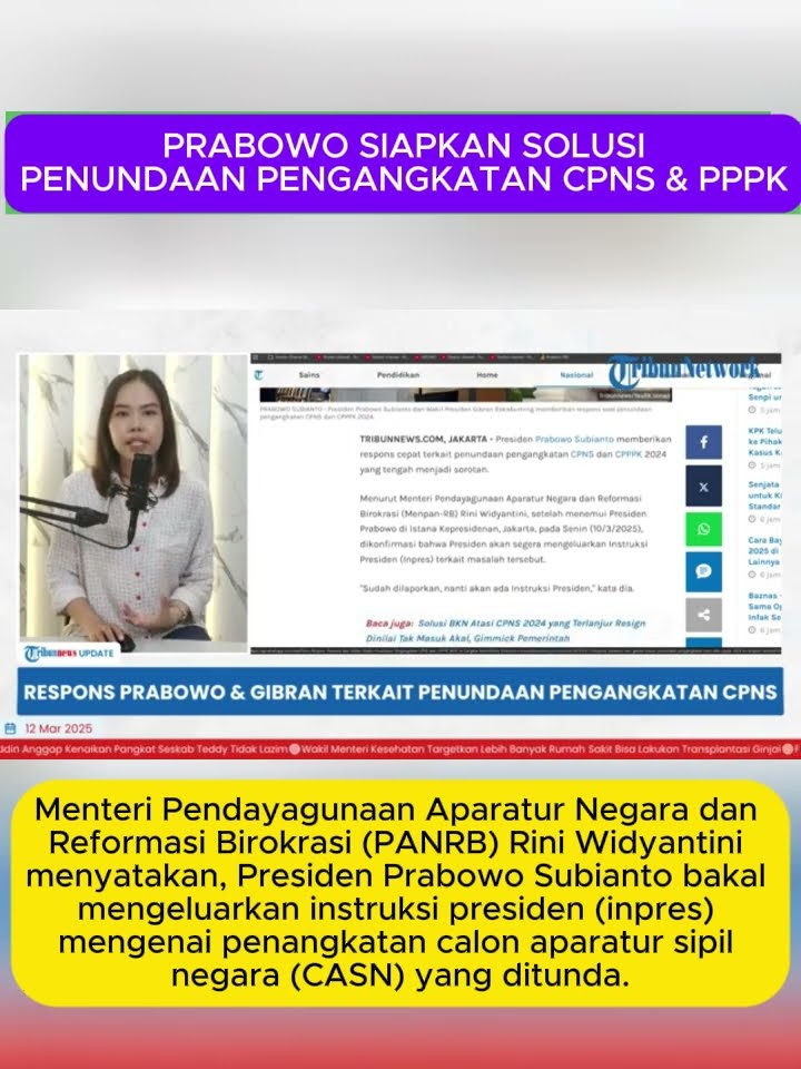 Prabowo Sudah Siapkan Instruksi Presiden Soal Pengangkatan CPNS dan PPPK