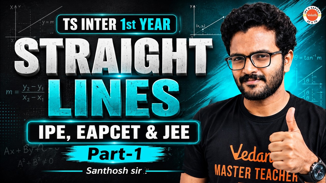 Straight Lines Part-1 🔥| TS Inter 1st Year Maths | IPE, EAPCET & JEE | Santhosh Sir 🎯