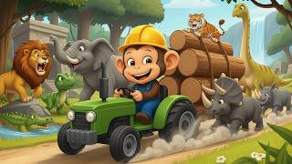 Monkey Funny Fixes Tractor and Plows Beet Field - Farm Work | MonKey Cartoon 🐒 screenshot 3