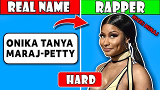 Guess the Female Rapper By Their Real Name 👩‍🦰 ✅ 🎵| 99.9% fail | Rap Quiz 2025 | The Quiz Mania screenshot 1