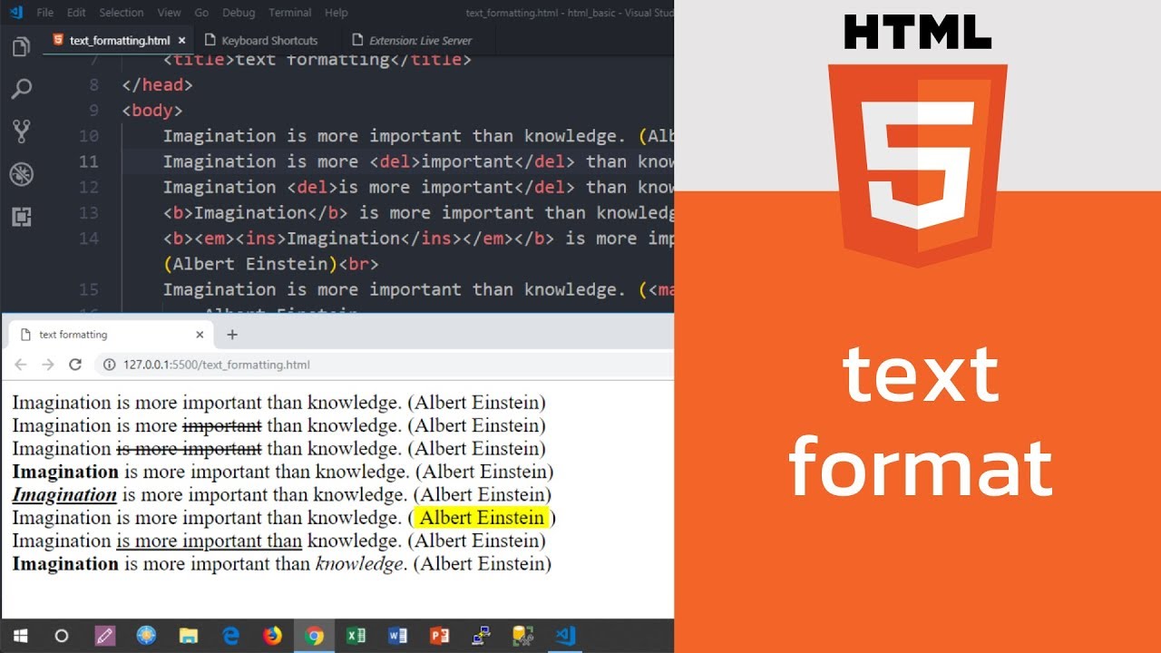บทเรียนออนไลน์ html  2022 New  สอน html การทำตัวหนา เอียง ขีดเส้น และแบบอื่นๆ