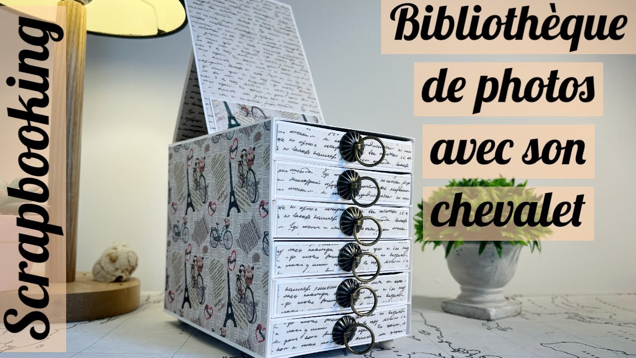 Scrapbookin, bibliothèque de photos avec son chevalet