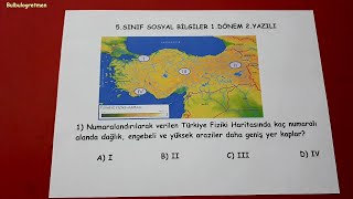 5 Sınıf Sosyal Bilgiler 1 Dönem 2 Yazılı Inıf 