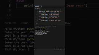 python program to check leap year or not #python #shorts #short