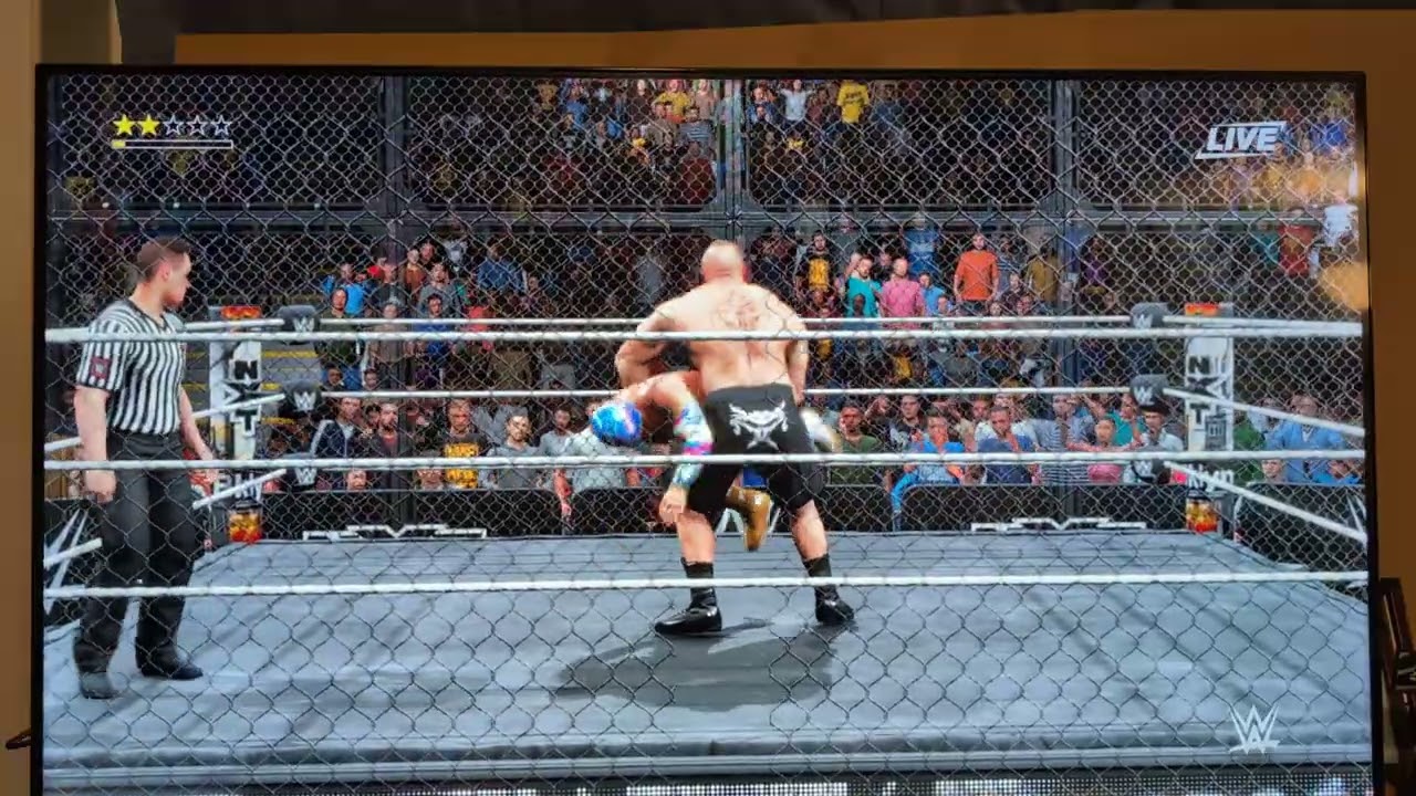 WWE 2K20 Gameplay Brock Lesnar vs Sin Cara Hell in A Cell Match NXT Takeover New York Arena 