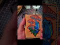 Blue Tree Frog Leather Wallet 🐸 Hand Tattooed Compact EDC Cash & Card Wallet