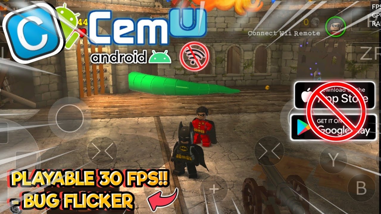 Lego Batman 2 DC Super Heroes WiiU Cemu Emulator Android Playable 30 FPS - Bug Flicker + Settings