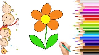 Drawing flower. Рисование цветок для детей. Drawing for Kids.#FunKeepArt  #BeTaiNangTV  #ToBiART