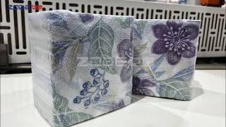High speed full automatic 4 color full printing napkin tissue folding machine and packaging machine