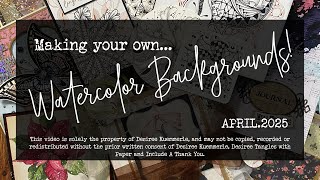 FULL LENGTH TUTORIAL: Step by Step Creating Abstract Watercolor Backgrounds featuring Basic Marks!