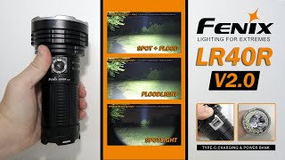 FENIX LR40R V2.0 search flashlight | 15000 lumens | 900m | Type-C charging | 15000mAh power bank