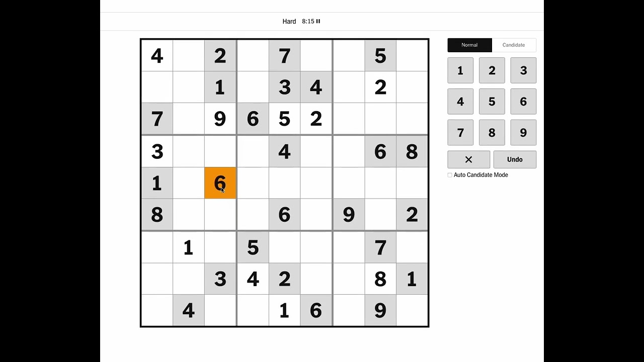 New York Times Sudoku Hard Solution for September 13, 2025