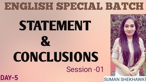 Statements and Conclusion Basics || Session-I ||  Critical Reasoning|| Suman Shekhawat |